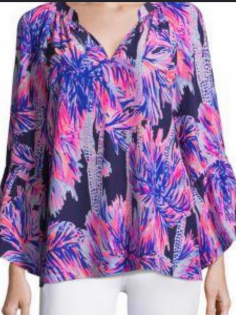 Lily Pulitzer Silk Matilda Palm Pattern Top NWOTS